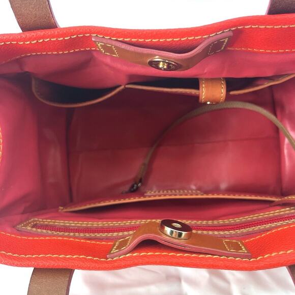 Dooney & Bourke Eva Small Shopper Handbag Red Orange Purse - Picture 10 of 15